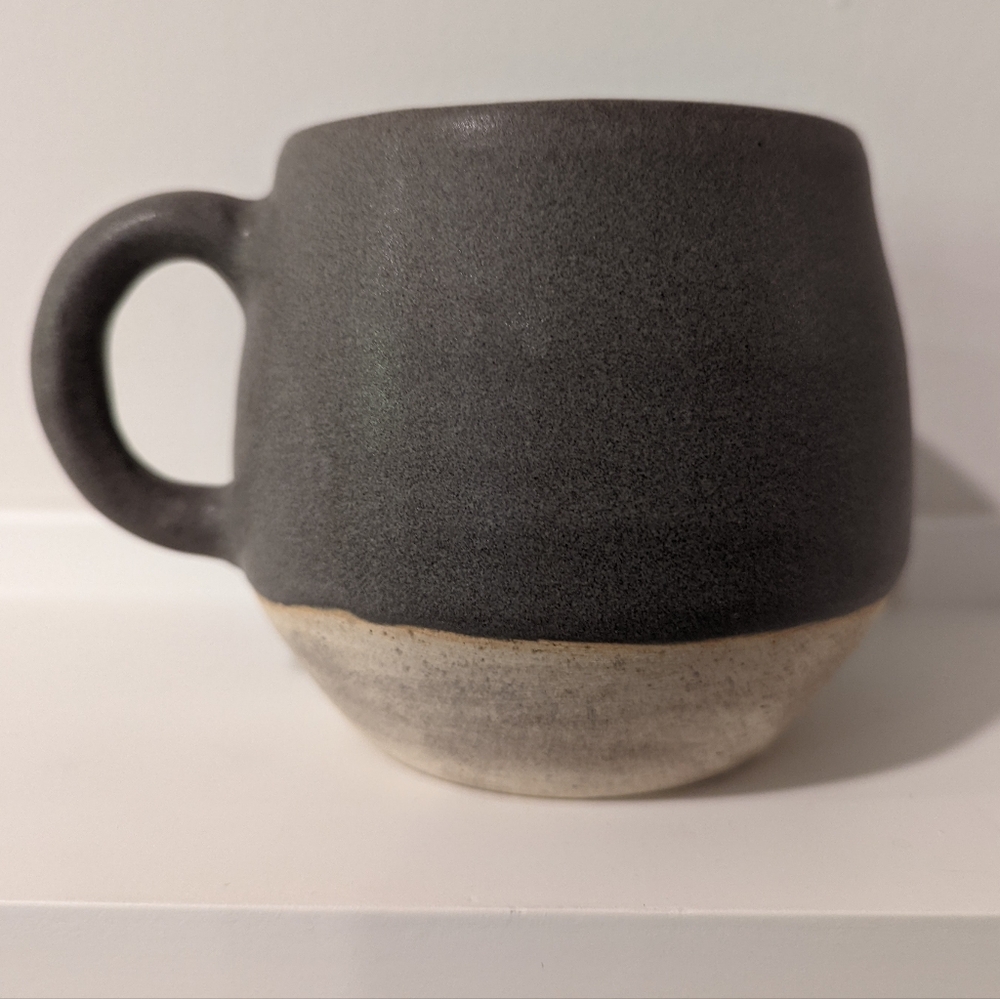 Gray and Cream Ceramic Mug
